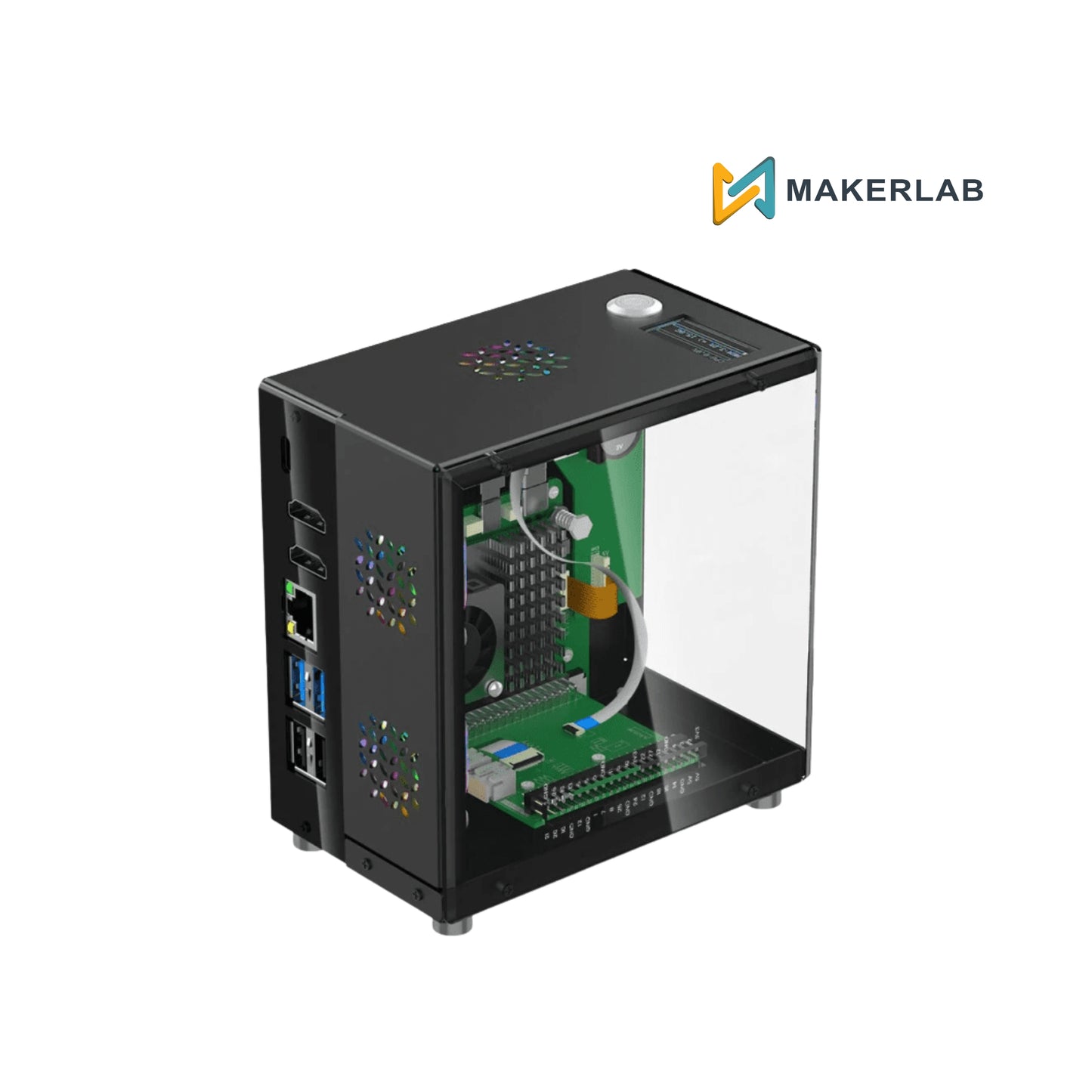 Elecrow Mini PC Case With 1.3” OLED Screen For Raspberry Pi 5 and Jetson Orin Nano Case