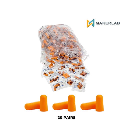 20 Pairs Orange Uncorded Ear Plugs (38dB Rated)