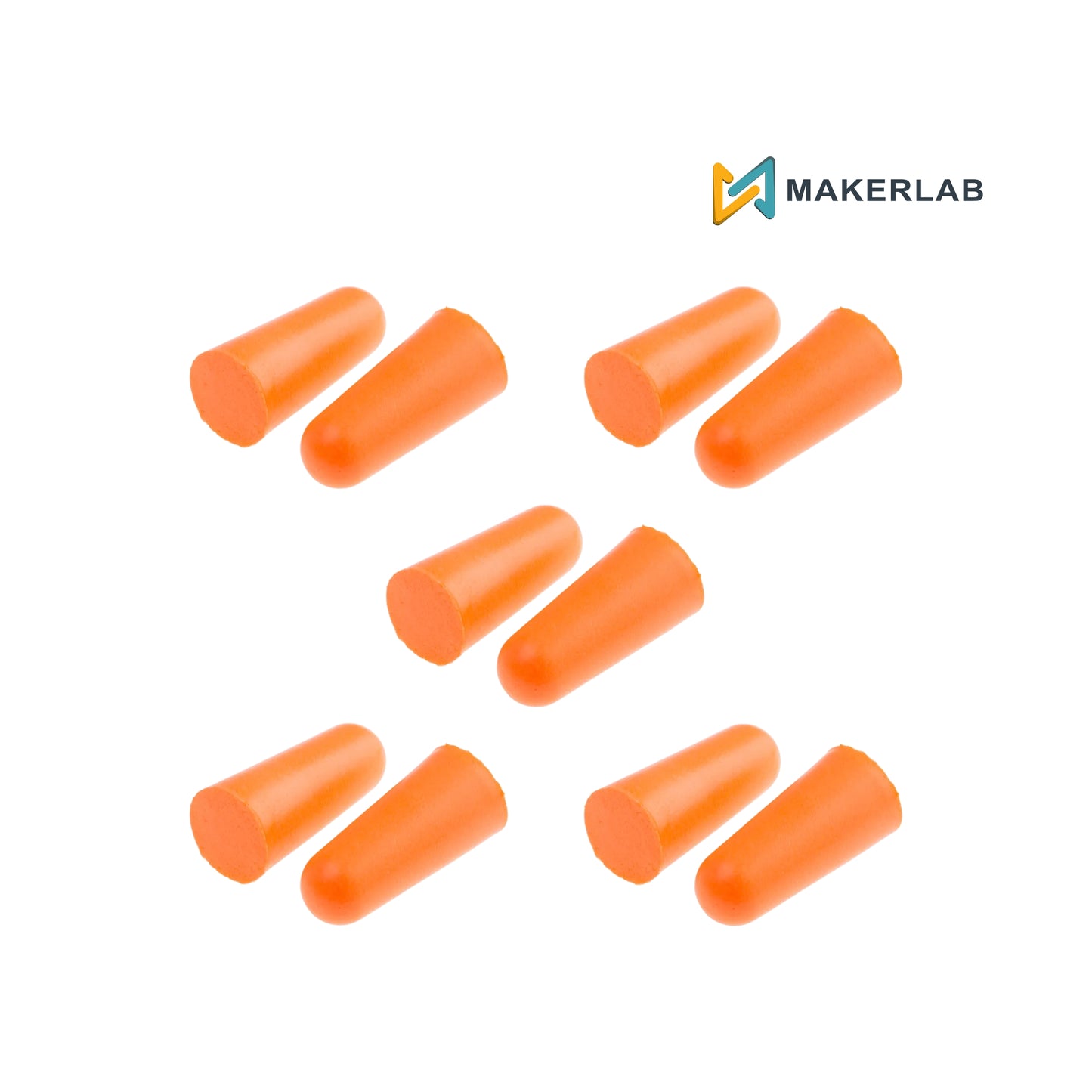 5 Pairs Orange Uncorded Ear Plugs (38dB Rated)
