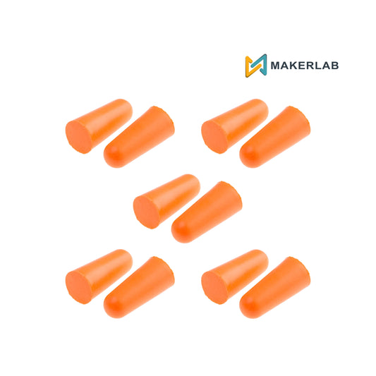 5 Pairs Orange Uncorded Ear Plugs (38dB Rated)