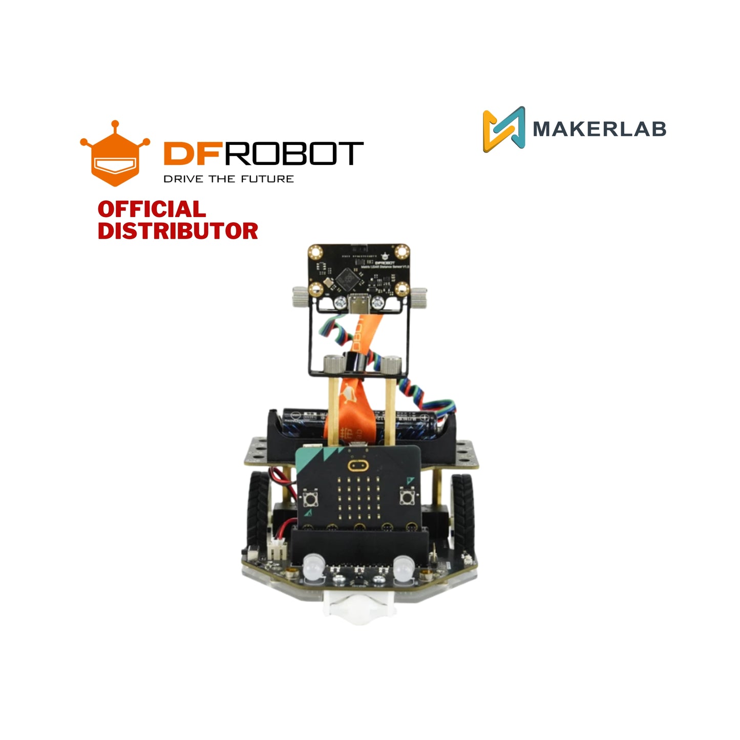 DFRobot Maqueen Plus V3 - STEM Educational micro:bit Robot with Matrix Laser Ranging (18650 Battery)