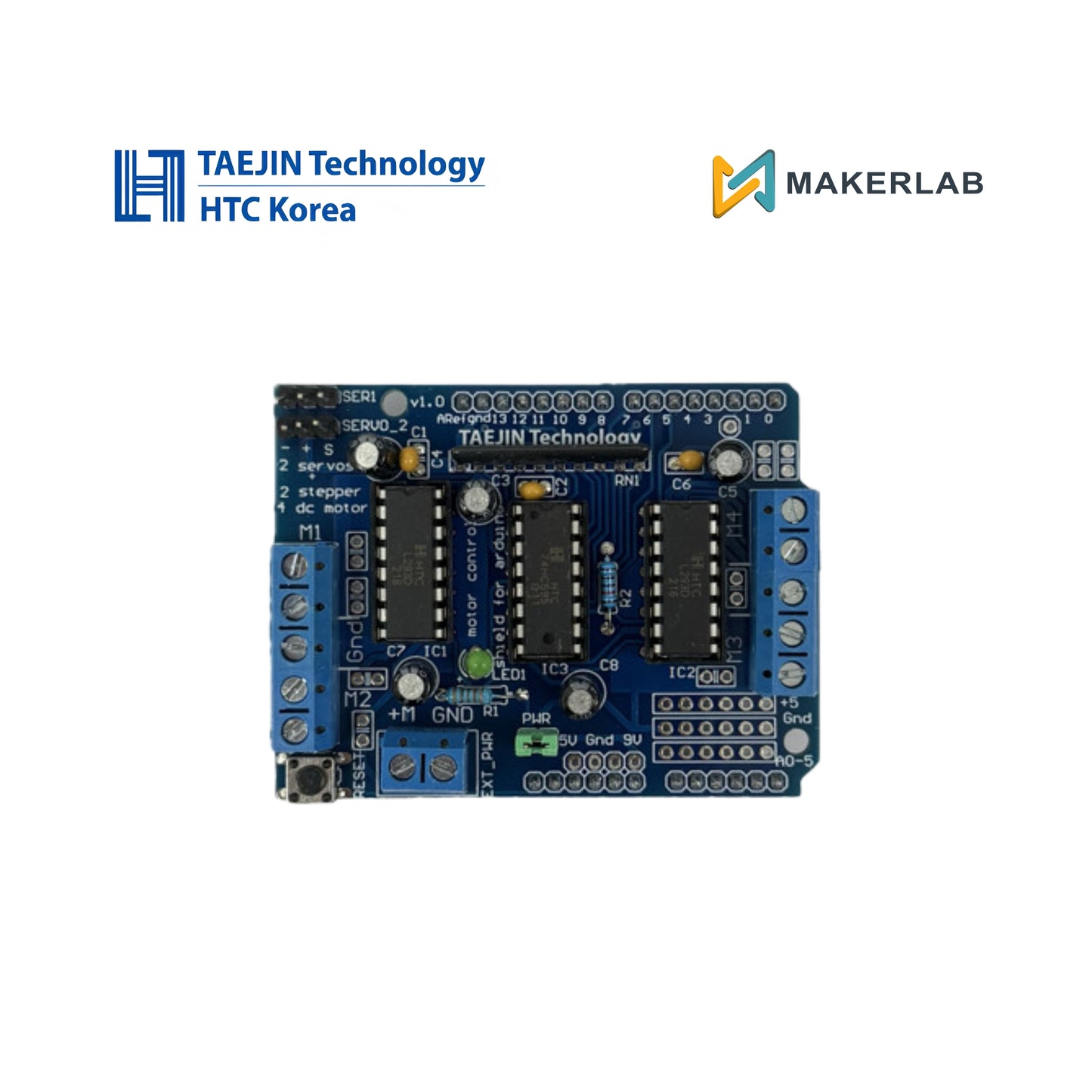 Taejin HTC Korea Motor Shield Module for Arduino (L293D, 74HC595N)
