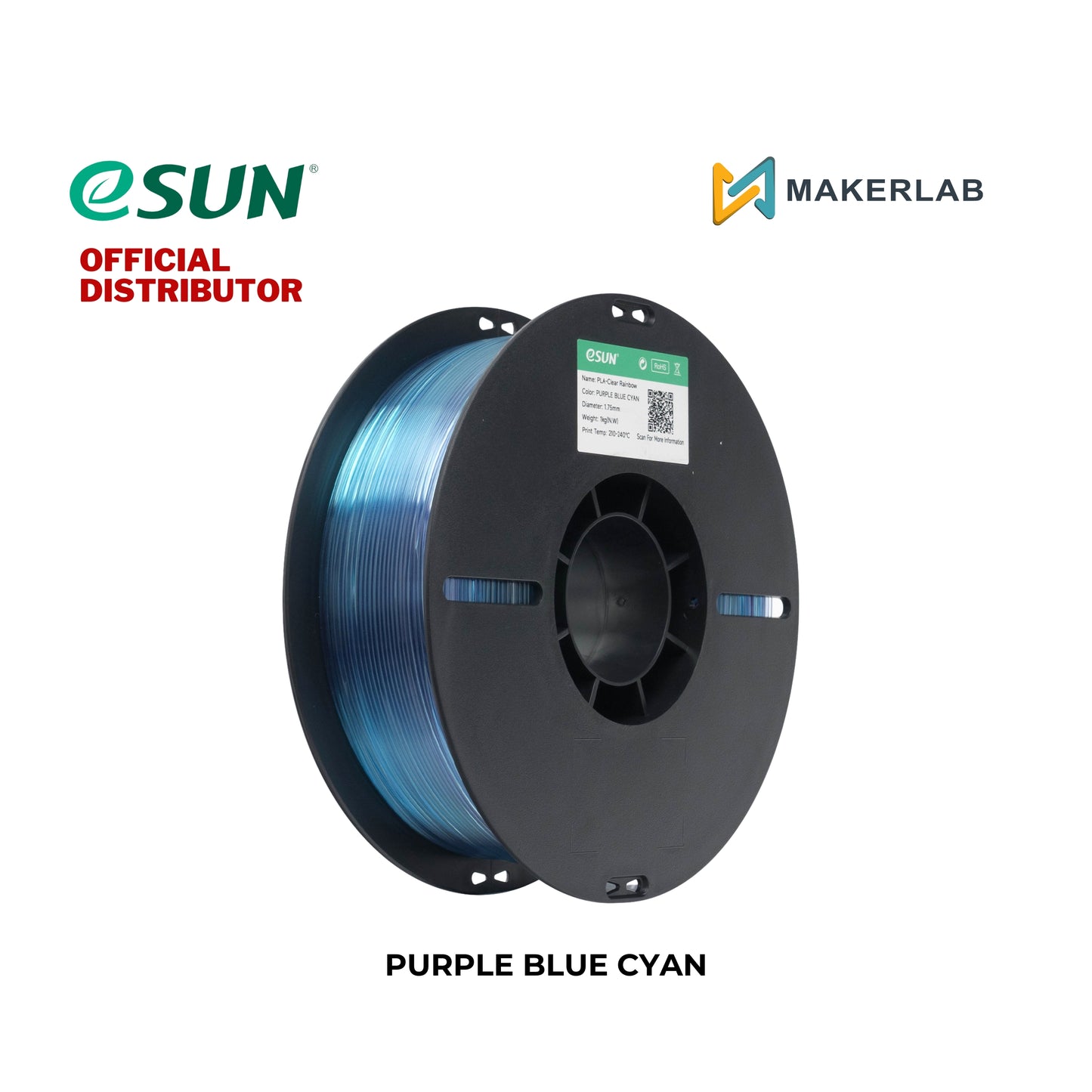 Esun PLA-Clear Rainbow Filament