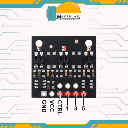 Pololu QTR-MD-03RC | QTR-MD-05RC Reflectance Sensor Array: 3-Channel | 5-Channel, 8mm Pitch, RC Output
