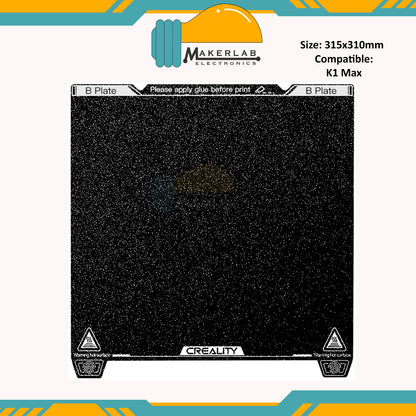 Creality K1 K1 Max PEI Build Plate Kit with soft magnetic sticker 315x310mm 235x235mm for 3D Printer