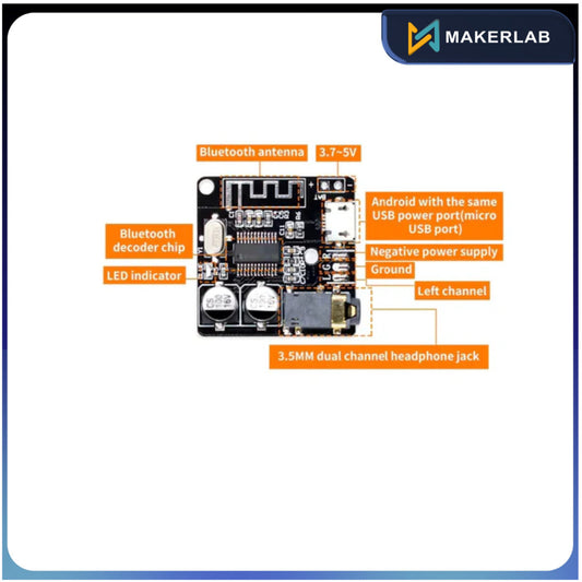 Bluetooth 5.0 audio receiver board MP3 VHM-314