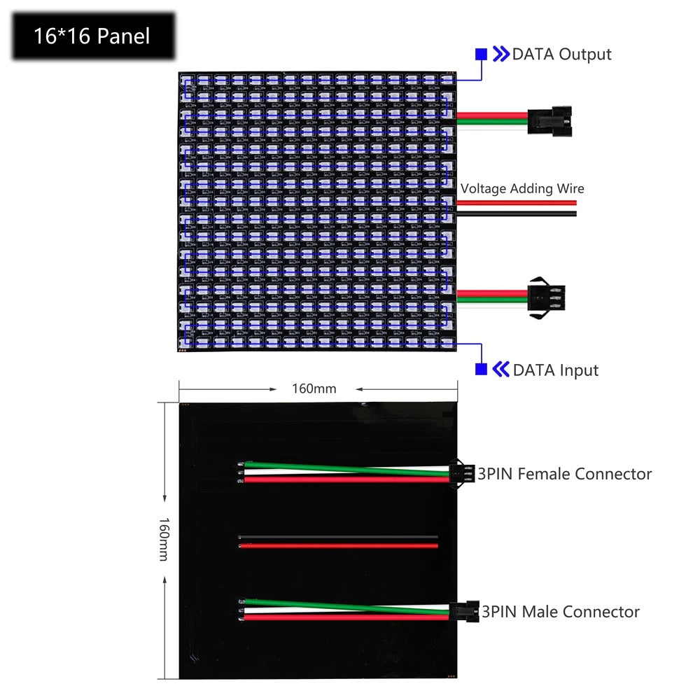 WS2812 WS2812B 5050 Programmable LED Matrix Panel 8x8 8x32 16x16 - 256 LEDs / 64 LEDs