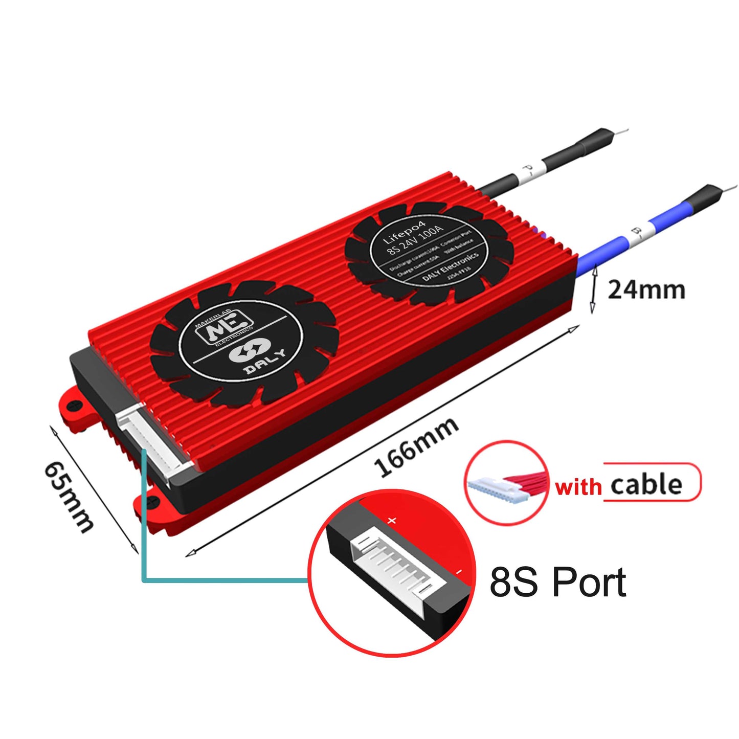 Solar DALY BMS 4S 12V | 8S 24V | 16S 48V Lifepo4 Battery Protection Board with Balance Leads Wires